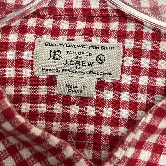 J. Crew Linen Blend Gingham Button Down Shirt - Picture 6 of 9